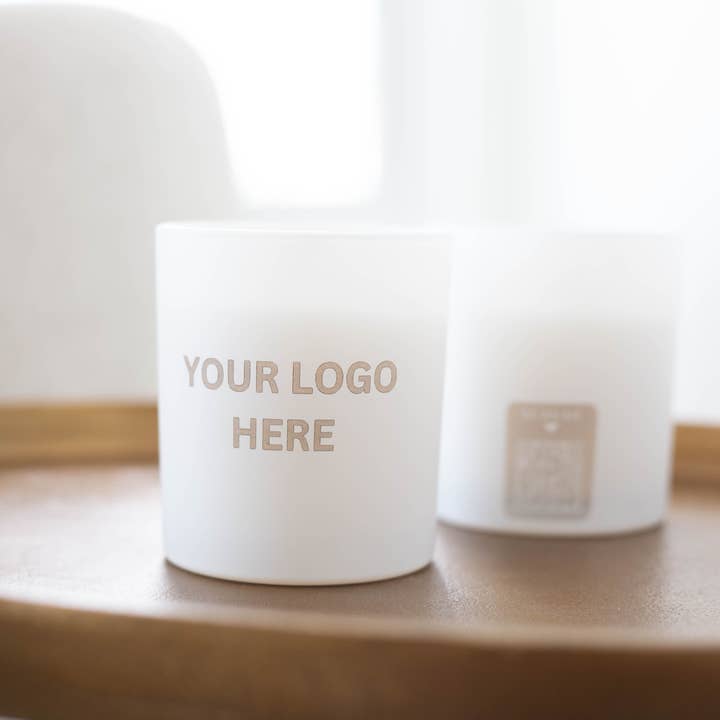 Wholesale Candles - Wholesale Jar/Filled Candle - 8 oz Custom Engraved White Candles | Best Seller Scents 5