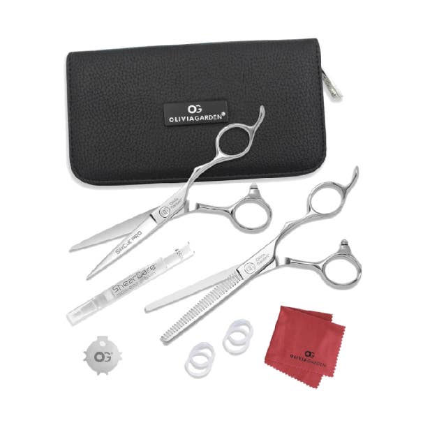 Conjunto de Tesoura e Desbastador Olivia Garden SilkCut Pro para Barbeiro por atacado de BranVx Distributors