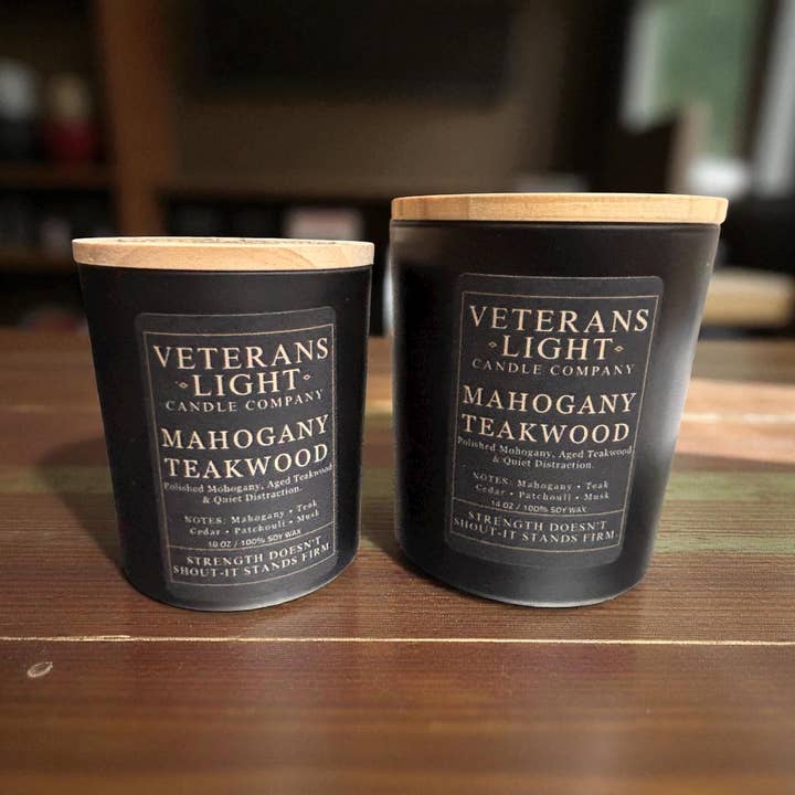 Acajou Teck – Force Polie, Chaleur Raffinée pour la vente par Veterans Light Candle Company