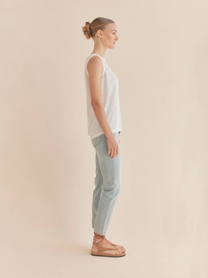 Aceline Linen Jersey Tank - Ivory for wholesale on Faire3