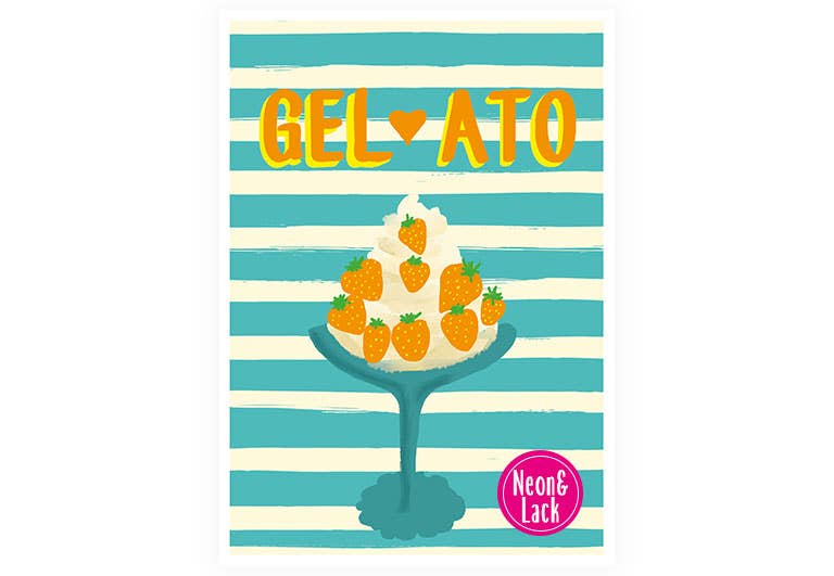 Hey!Cards GmbH & Co. KG – wholesale Vykort – Gelato | Neon vykort | Motivation | Hälsning0