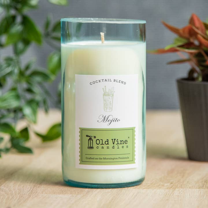 'Mojito' Recycled Wine Bottle Candle and other Purchase Wholesale winemelbourne. Free Returns & Net 60 Terms on Faire trending on Faire.