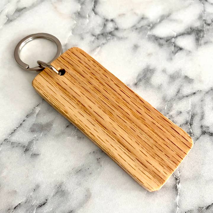 Munsell Made - Wholesale Keychain - Unisex - Engraved Wood Treeline Silhouette Keychain