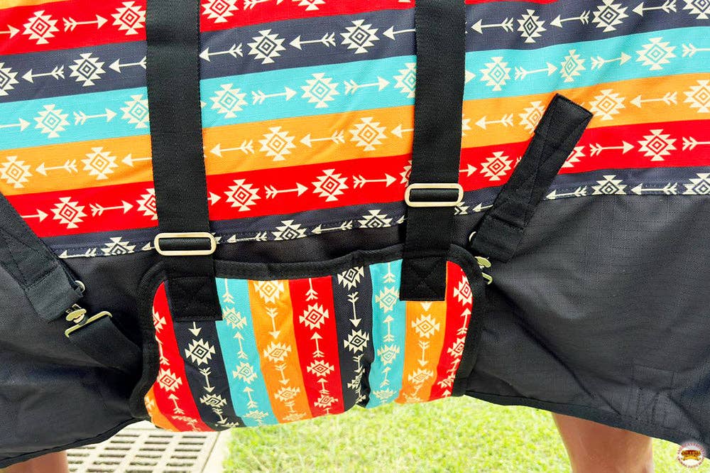 HILASON - Vente Équipement d’équitation - HILASON 1200D Housse d'Hiver Imperméable en Poly pour Cheval Couverture de Cou de Sortie Enveloppement de Ventre Tribal | Couvertures pour Chevaux3