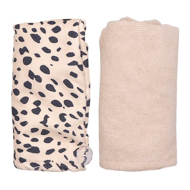 PINEAPPLE Beauty - Wholesale Hair towel/wrap - CALA 69247 Cheetah/Beige 2pcs Hair Turban Set - 6 Set1