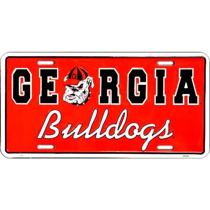Signs 4 Fun - Wholesale Sign - GA Bulldogs w/Logo - License Plates