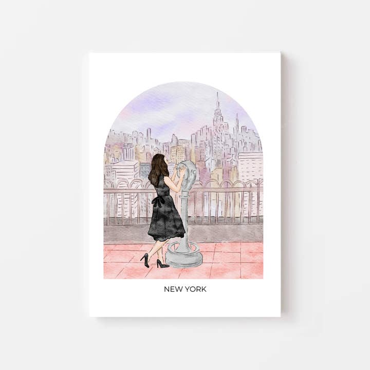 Travel Prints - New York (dome background) for wholesale by Nina Maric Illustrations