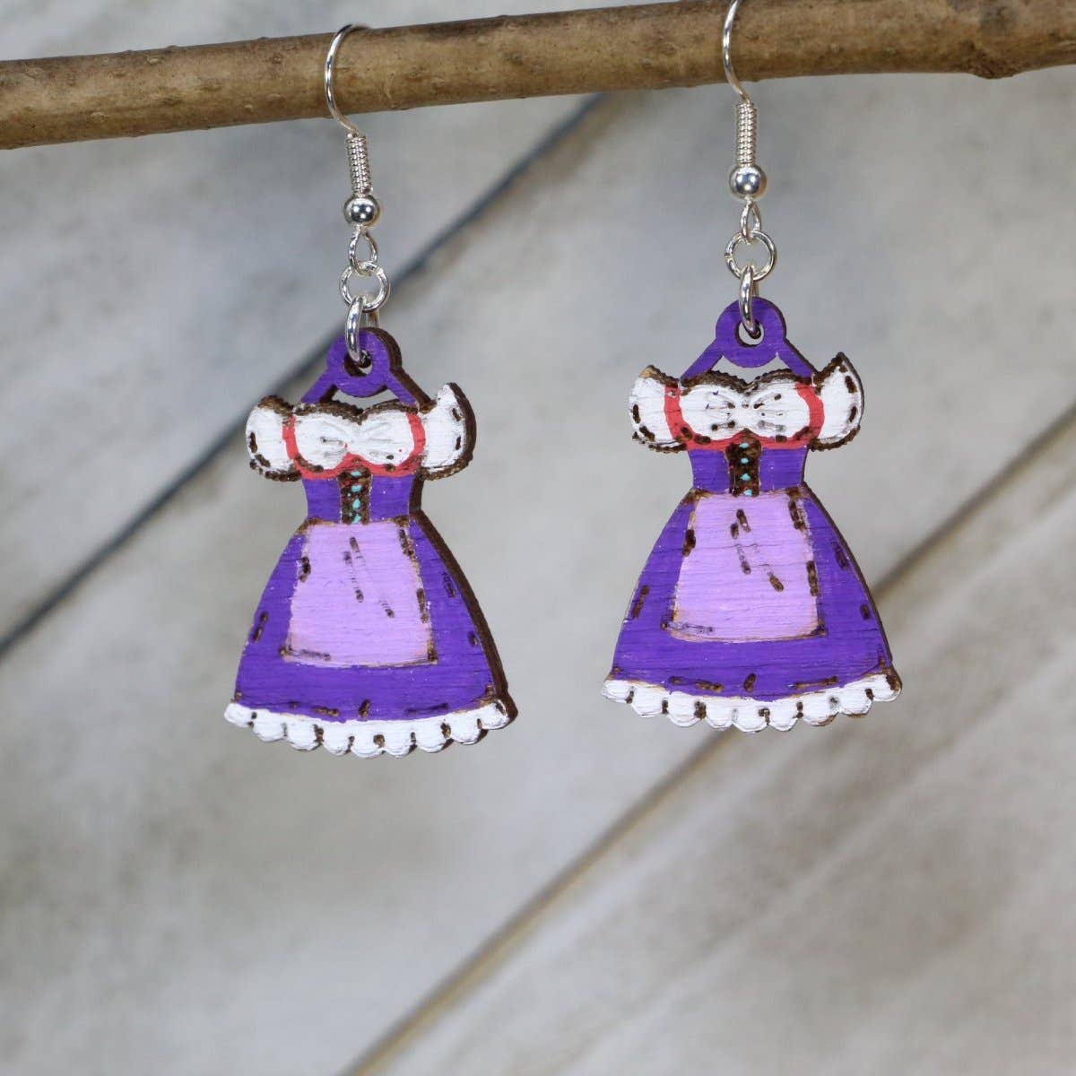 Cates Concepts - Wholesale Dangle Earrings - Dirndl Delight Wooden Earrings2