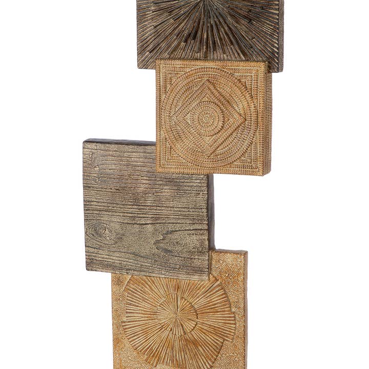 Sculpture square Esculpida natural color H. 69 cm, PU 1 for wholesale on Faire2