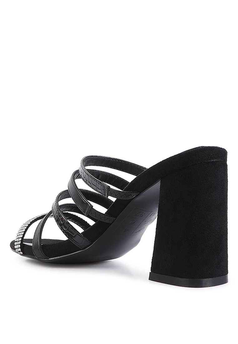 Rag Company - Wholesale High Heels - Women's - PEACHES MULTI STRAP DIAMANTE DETAIL SANDALS1