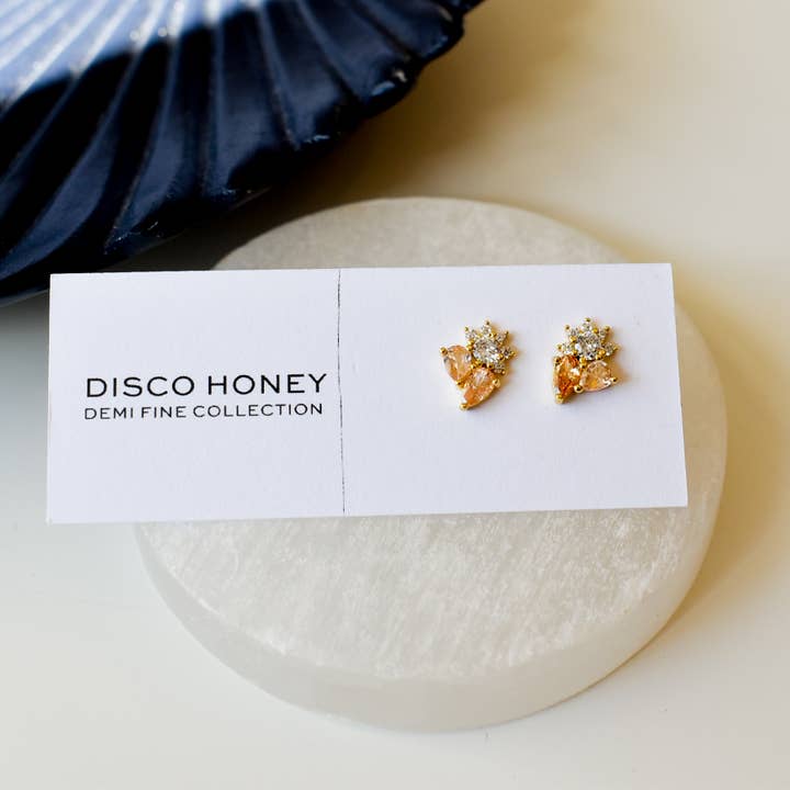 Peach Cluster Studs for wholesale by Disco Honey