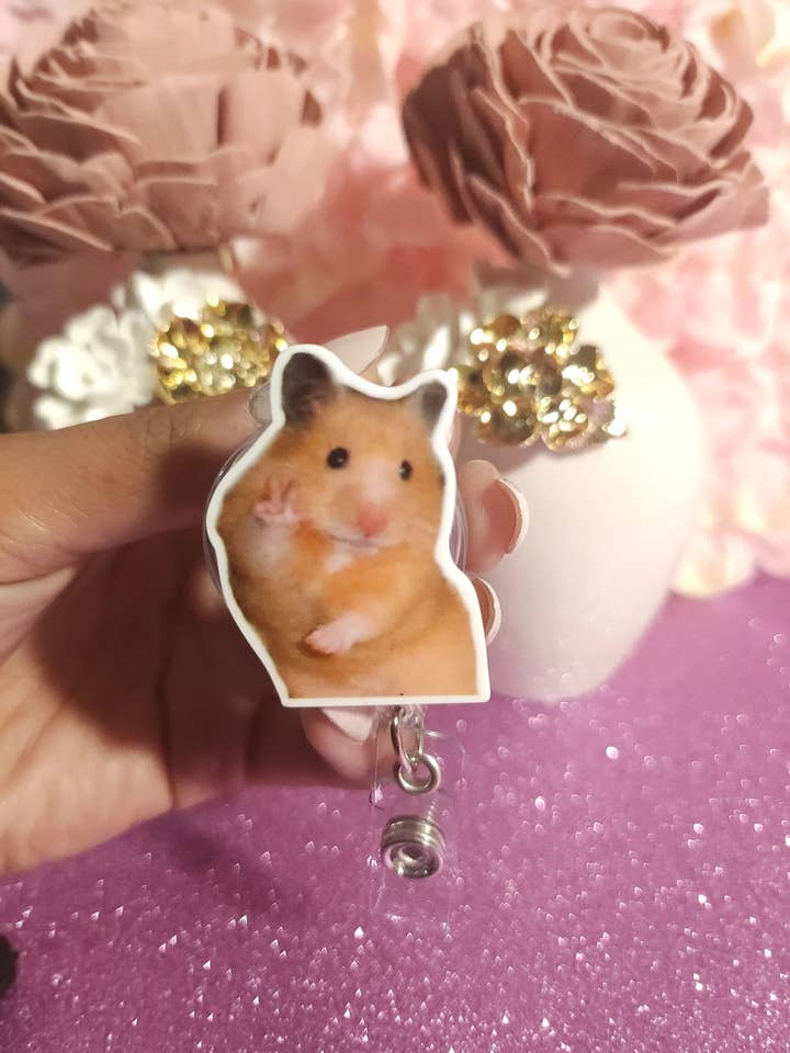 Hamster Badge Reel for wholesale by Dina Loves Wire