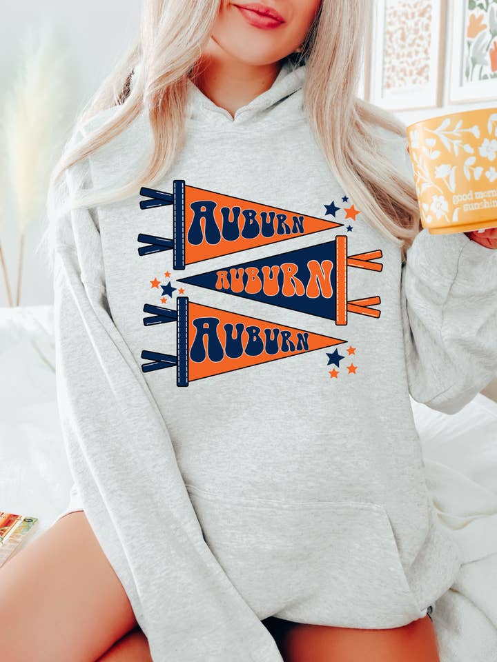 Auburn Pennants Adult Graphic Hoodie for wholesale by Uncommon Label