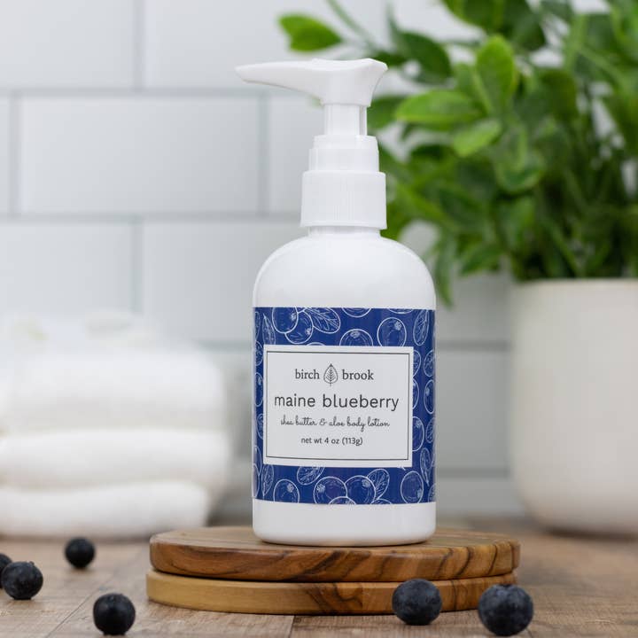 Maine Blueberry Hand and Body Lotion 4 oz for wholesale by Birch Brook Soaps