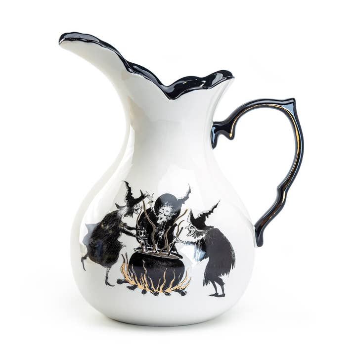 Halloween Witches Brew Pitcher Raven Black Inner Version for wholesale by Grace Teaware