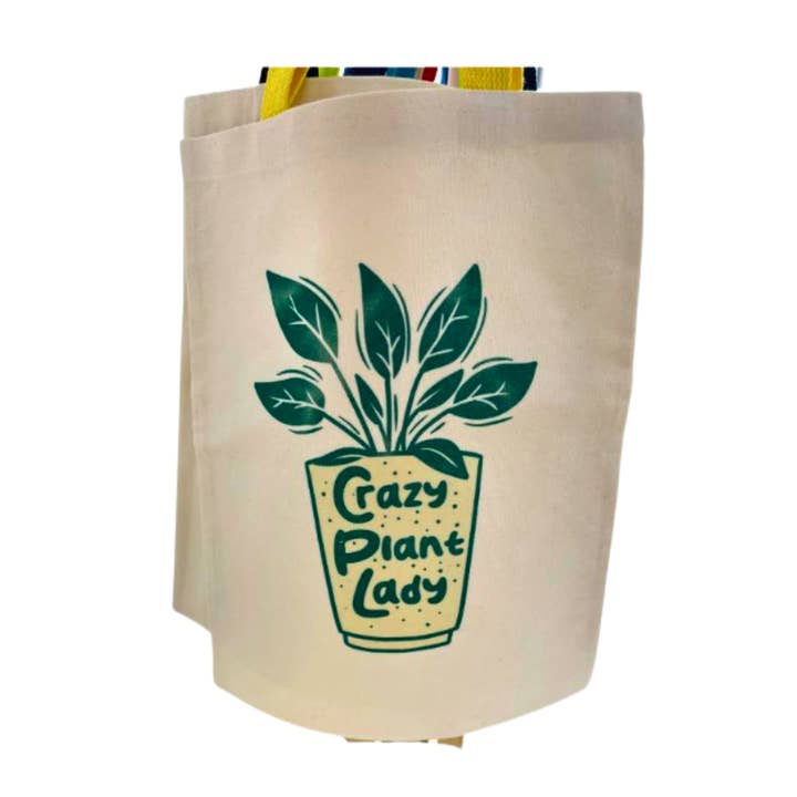 Galna Växtdamen Canvas Tote Väska - 14x13 Tum | Växtdesign för wholesale av Dirt Poor Designs