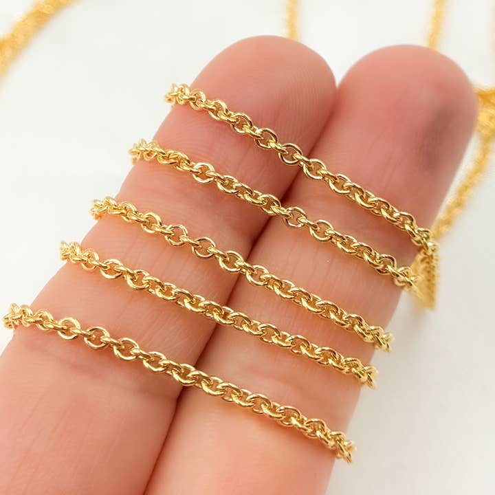 2219GF. Catena Rolo in Oro Riempito 14K per la vendita all'ingrosso da parte di Jewels & Chains