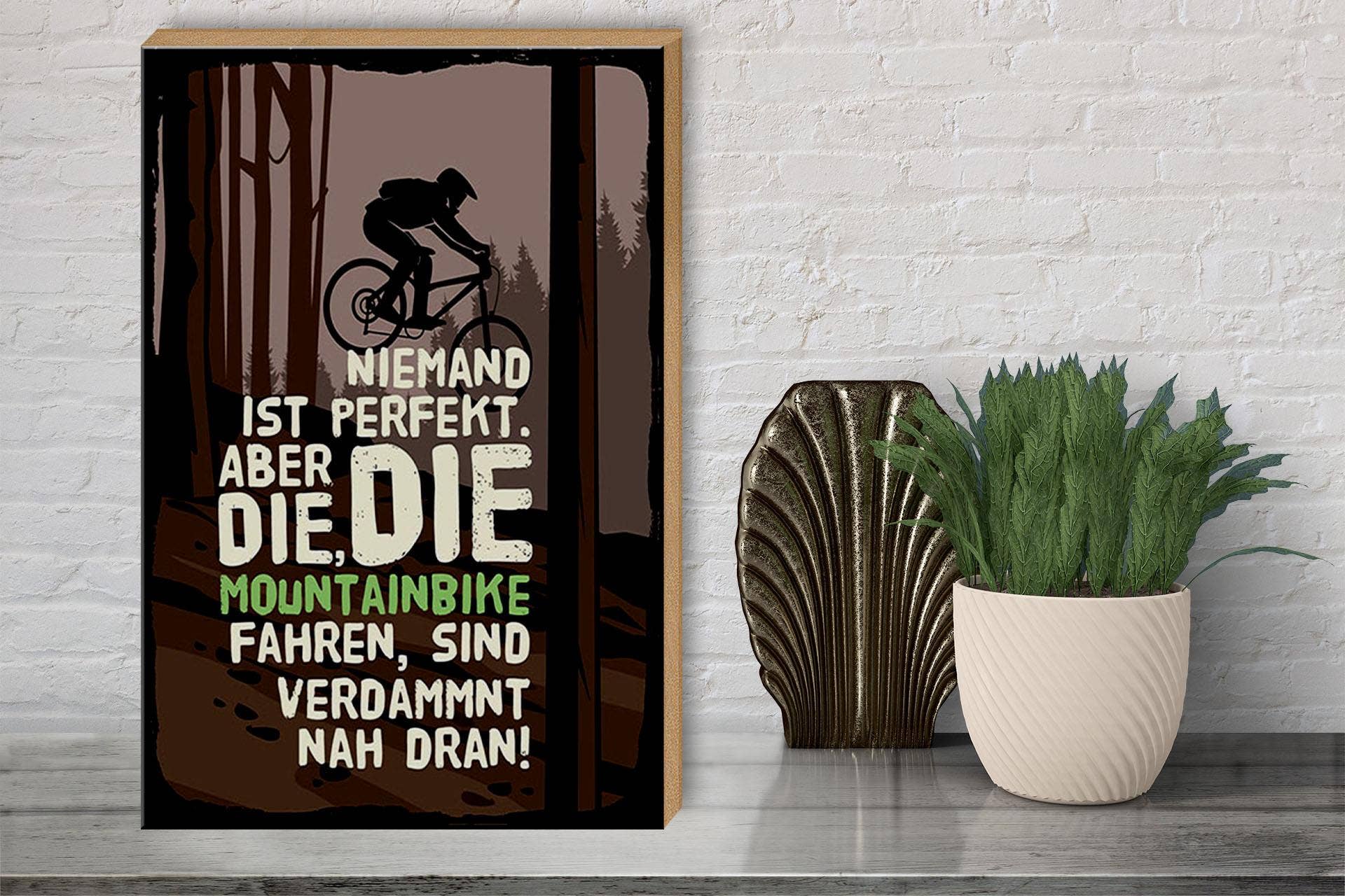Femer - Wholesale Sign - Wooden sign 30x40 cm Nobody's perfect but the mountain bike2