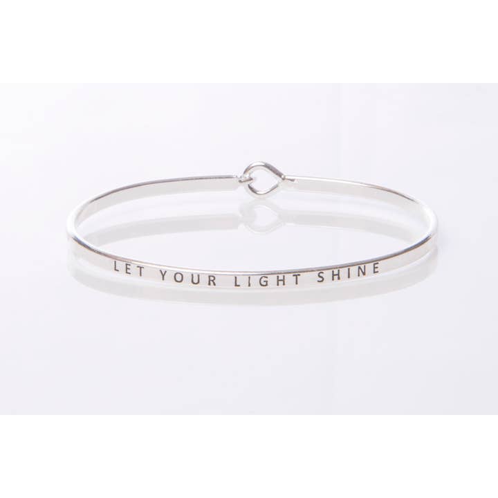 "Let Your Light Shine" Message Cuff Bracelet for wholesale by Peaceful Village Inc.