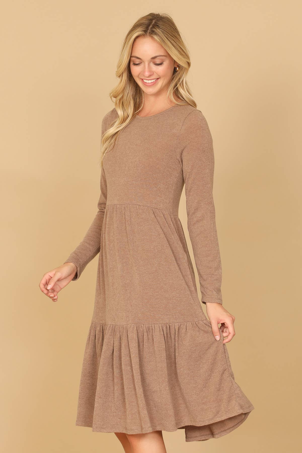 You & Me - Vente Robe – femme - ROBE À PLUSIEURS NIVEAUX EN CHAMBRAY À MANCHES LONGUES ET COL ROND YMD10121V3