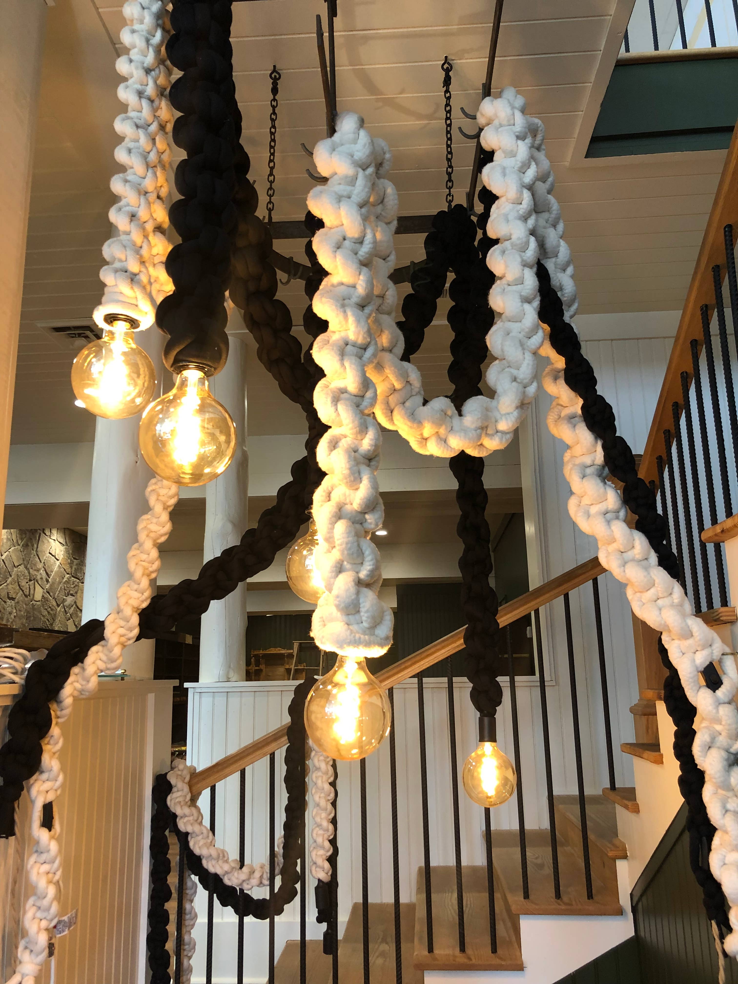 Good to Know You - Wholesale Chandelier/Hanging Light - 15ft Macrame Pendant Light -  Thick White1