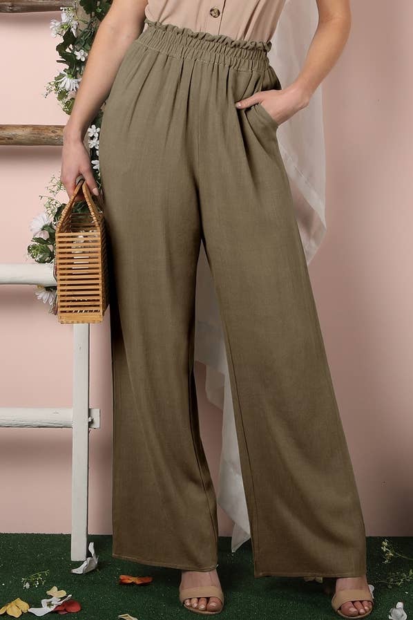 Rosa Clothing - Wholesale Pants - Women's - Pull-On Cotton Linen Trousers5