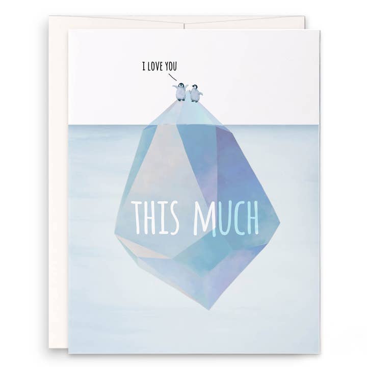 Liyana Studio - Wholesale Love Card - Penguin Iceberg Love - Funny Anniversary Card