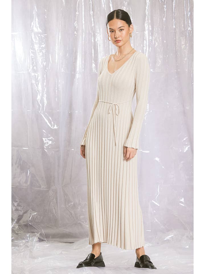 ILLA ILLA - Vente Robe – femme - Robe longue en tricot côtelé14