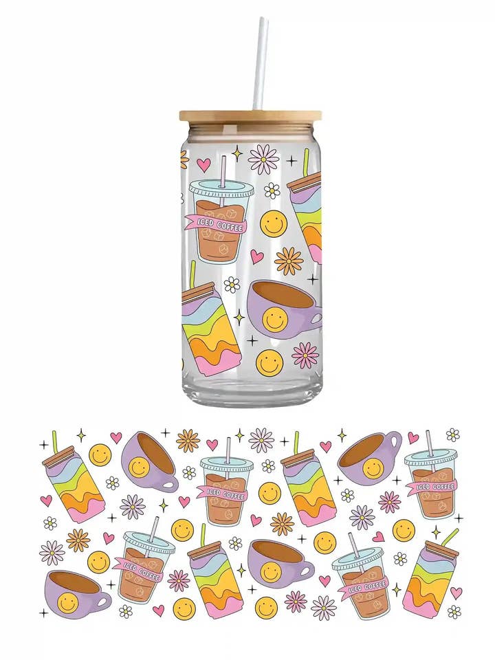 Amante del Caffè Freddo UV DTF Cupwrap per la vendita all'ingrosso da parte di Teddy Transfers