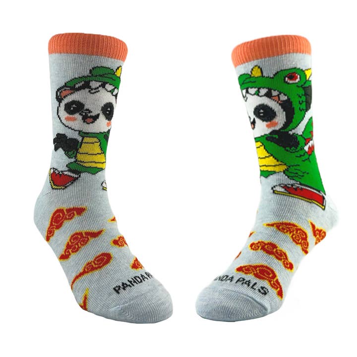 Sock Panda – Engroshandel Strømper - Børn – Panda Wearing Dragon kostume sokker til børn (3-7 år)