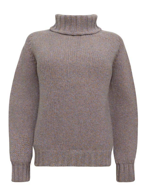 Rae Chunky Lambswool Roll Neck Sweater Lilac Marl for wholesale by Genevieve Sweeney