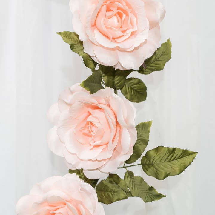 Artificial Jumbo Rose Garland - Blush for wholesale on Faire3