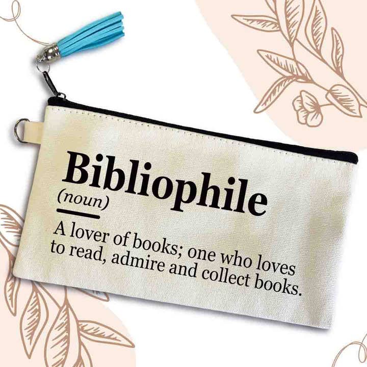 Bibliophile Lille lærred pose taske, bog elsker, boghandel for engroshandel hos Anna B. Shop