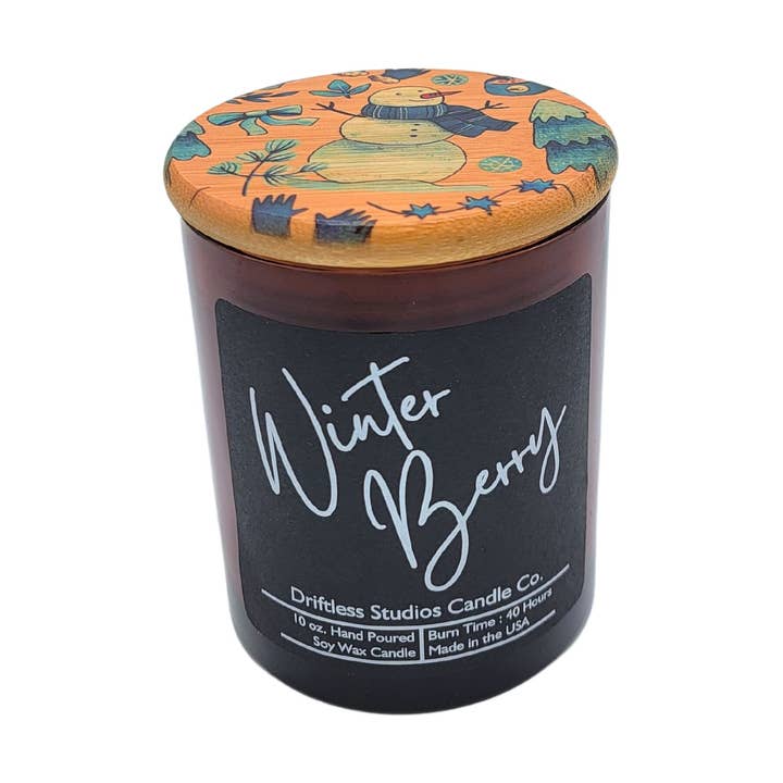 Snowman & Hot Coco Lid - Soy Wax Candle - Holiday Candles for wholesale by Driftless Studios