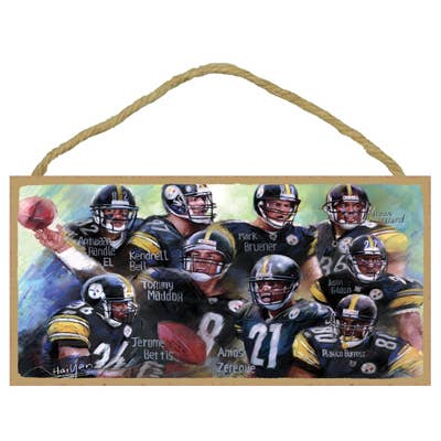 SJT Enterprises, Inc. - Wholesale Plaque - Pittsburgh Steelers (9) players montage 5" x 10" Plaque