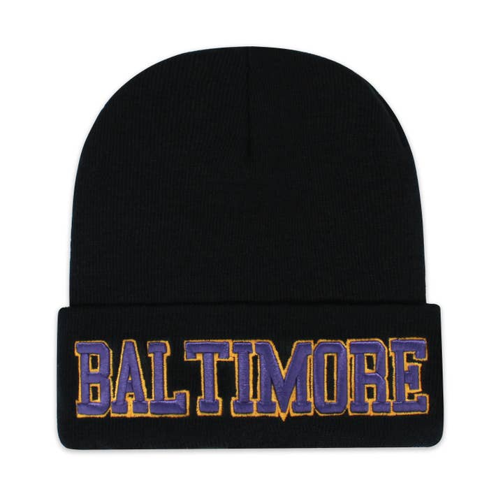 ChoKoLids - Wholesale Beanie - Unisex - Football Sports Team City 3D Embroidered Knit Black Beanies