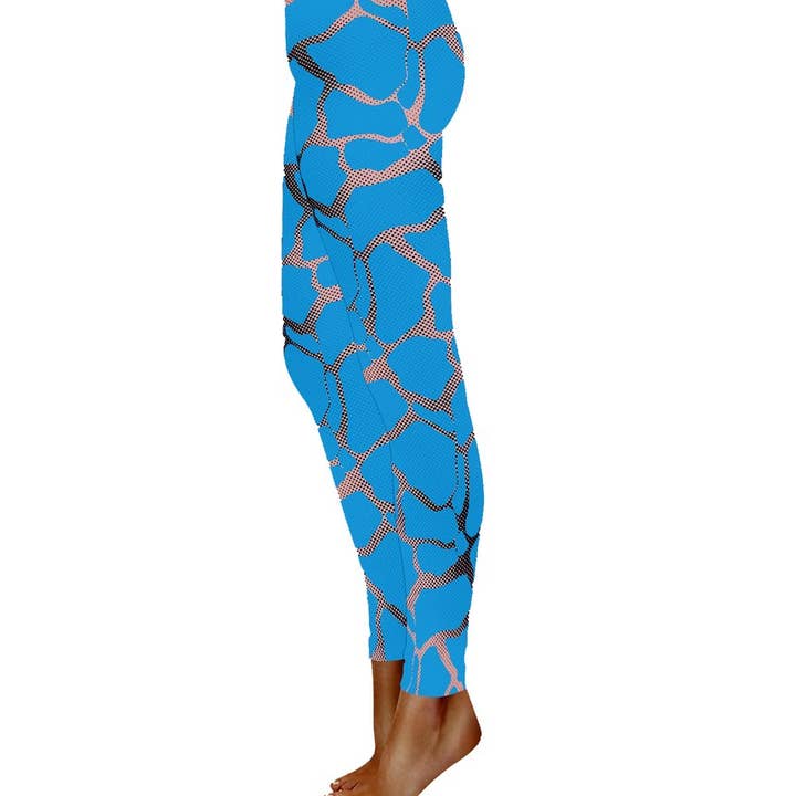 Aqua Blue Giraff djur Print Leggings för wholesale av GirlzNDollz