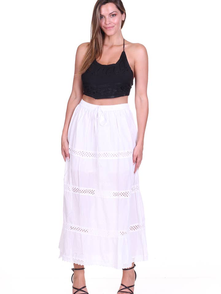 2036 Embroidered Cotton Skirt for wholesale by Sol