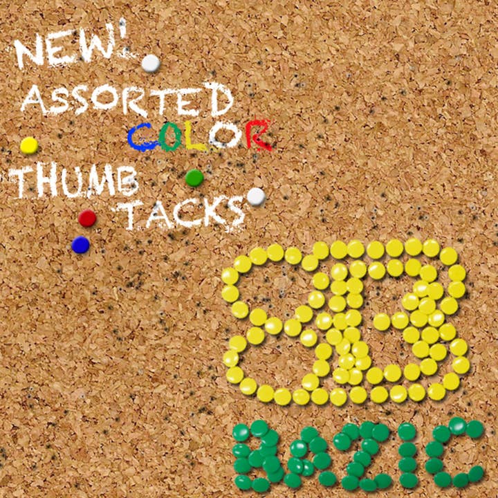 Luna Office Supply - Everyday Essential - Wholesale Thumbtacks - Assorted Color Thumb Tack - Pack of 200