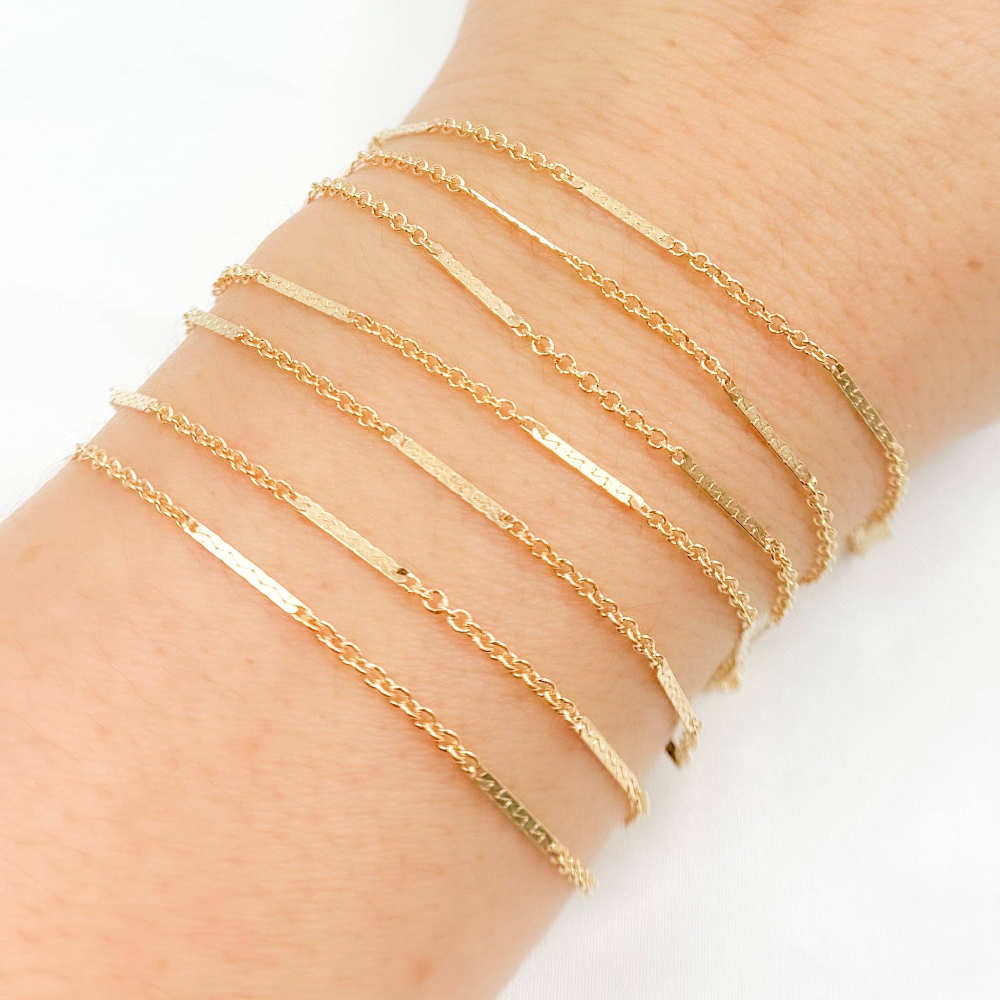 Jewels & Chains - Wholesale Link & Chain Necklace - 1399GF. 14K Gold-Filled Cable and Bars Chain1