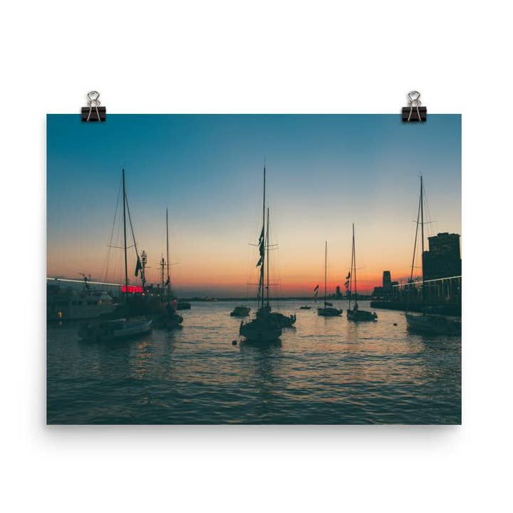 Affiche de la marina de Brooklyn Bridge pour la vente par BKLYN LEAGUE