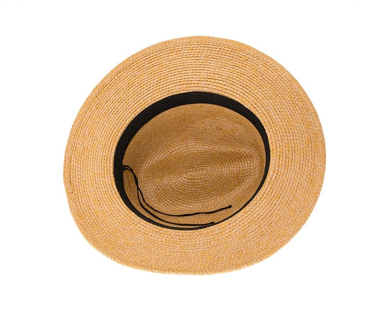 DNMC - Vente Chapeau de paille – femme - Chapeau Fedora en Paille de Raphia pour Femme - Chapeau d'Été Élégant1