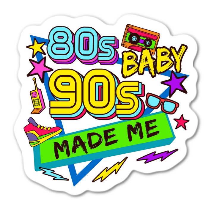 80-talets Baby 90-talet Formade Mig Klistermärke för wholesale av Stick-It Expressions