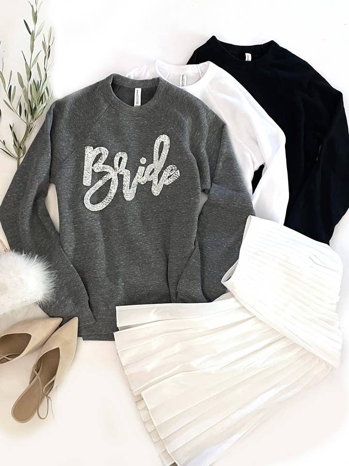 Sequin Bride Sweatshirt for wholesale by Love & Bambii