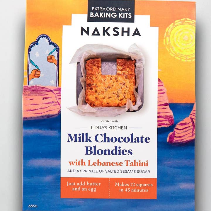 KIT DE CUISSON pour blondies au chocolat au lait et tahini libanais pour la vente par Naksha Gourmet Recipe Kits