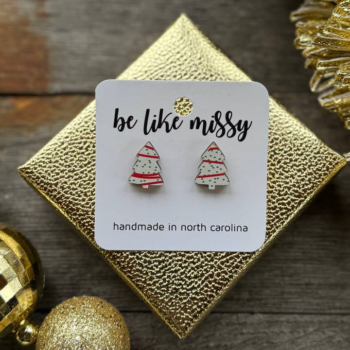 Kerstboomearrings - Snackcake-studs voor wholesale door Be Like Missy