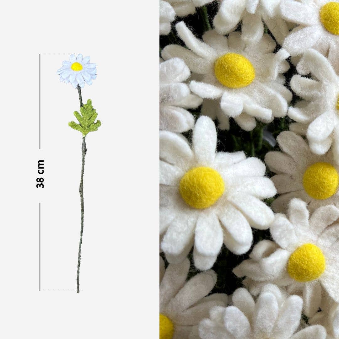 New Heidi – Flores artificiais por atacado – Conjunto com 6 hastes de margaridas - New Heidi2