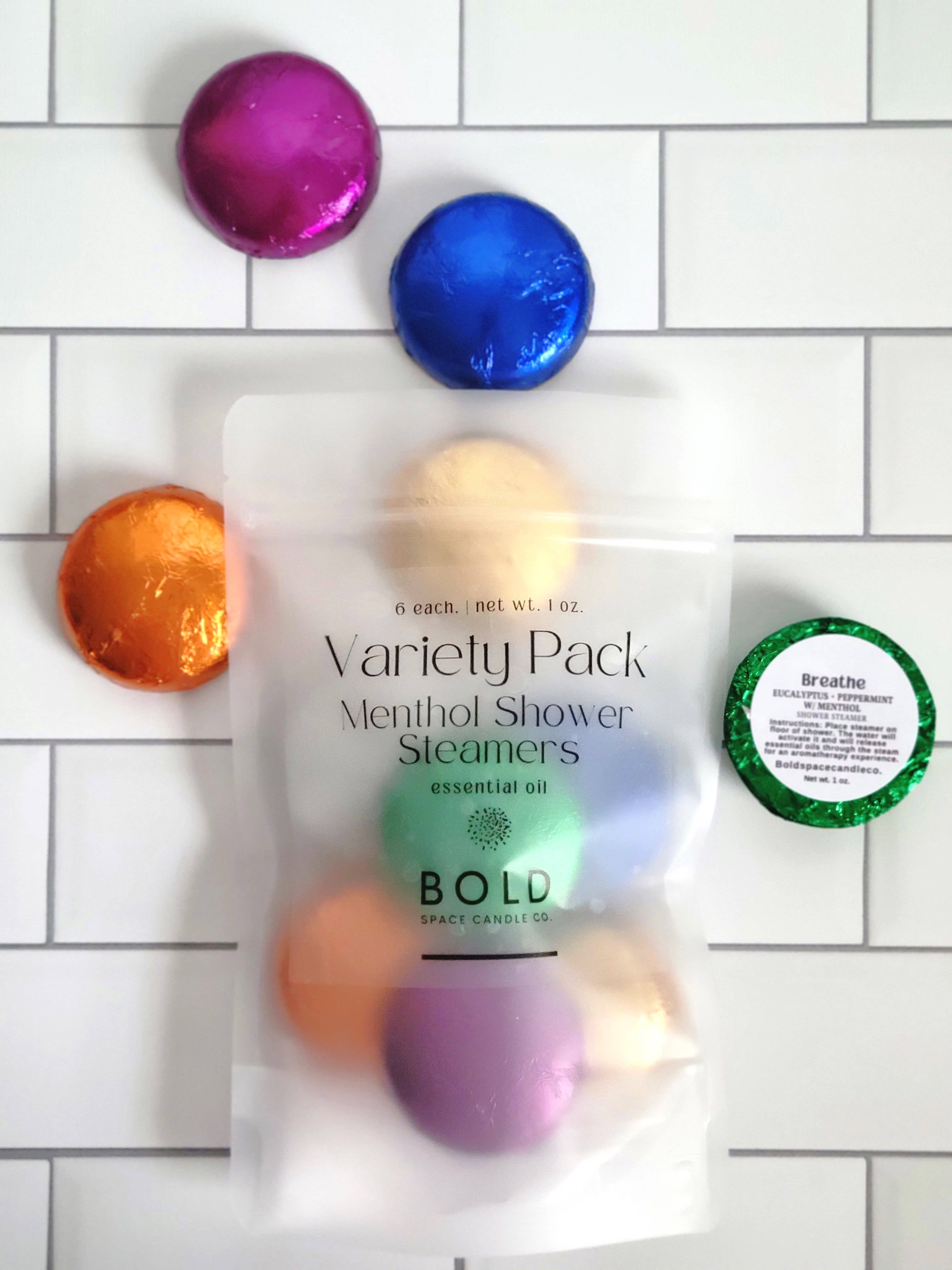 Bold Space Candle Co. – wholesale Shower steamer/bomb – Variety Pack | Top 6 scents - Menthol Steamers -6 pack 1