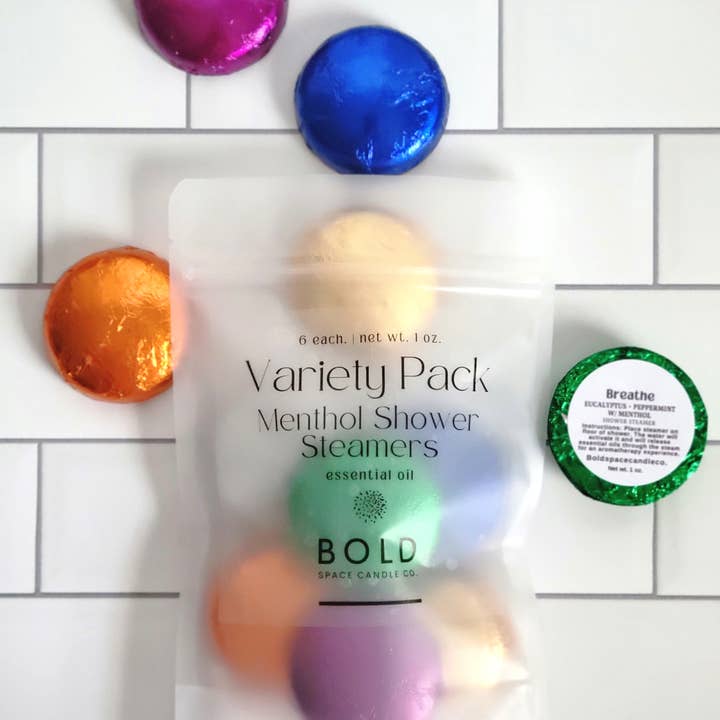 Bold Space Candle Co. - Wholesale Shower steamer/bomb - Variety Pack | Top 6 scents - Menthol Steamers -6 pack 1