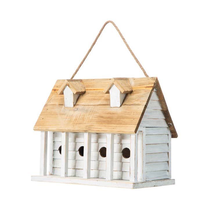 14.25 in L Oversized White Solid Wood Garden Birdhouse for wholesale by Glitzhome
